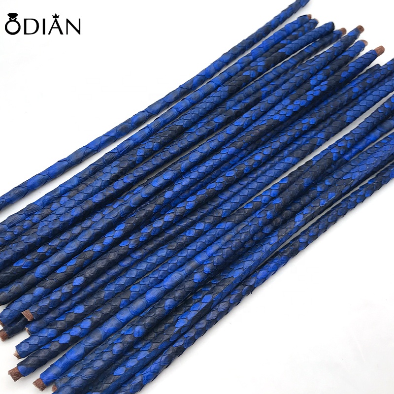 Odian Jewelry 2018 Multiple Color 4 5 6 7 8mm Genuine Python Leather Cord,Round Leather Cord