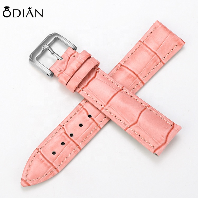 Manufacturers custom-made bamboo section top layer leather embossed leather crocodile pattern, top layer cow leather watch belt