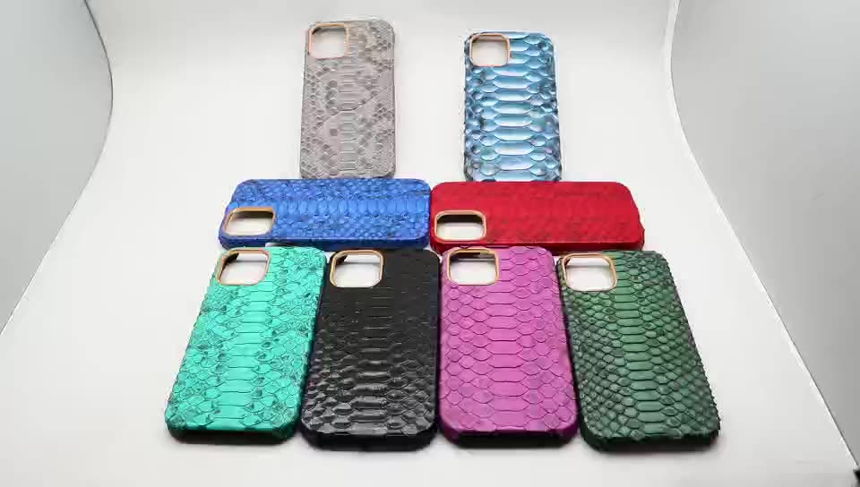 Real Python Skin High End Cell Phone Cases Luxury Fancy Back Cover Leather Phone Case For iPhone 11/12