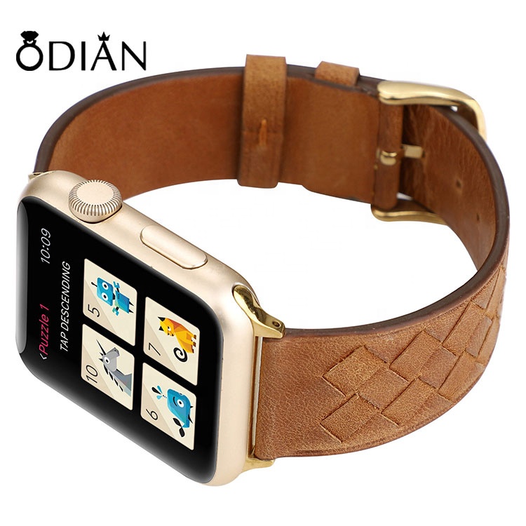 Suitable for Apple iwatch watch leather strap woven leather belt apple iwatch strap