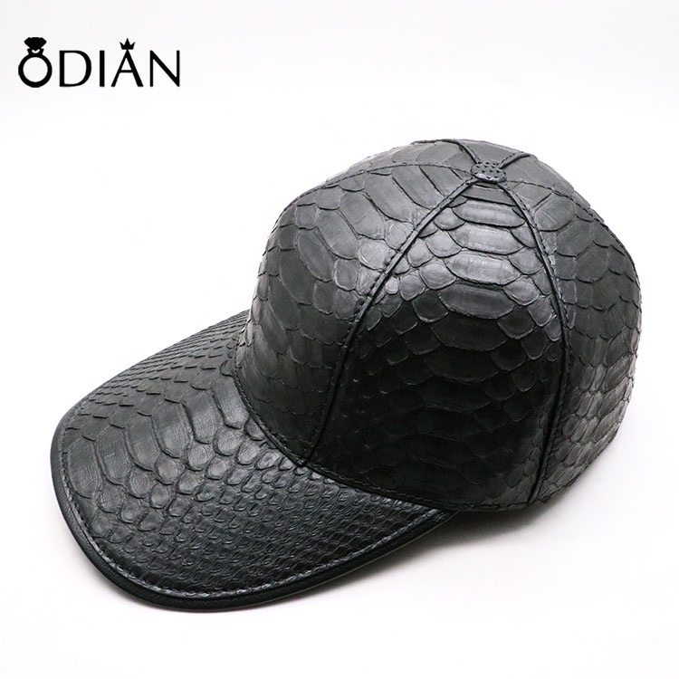 Luxury Genuine All Python Skin Leather Baseball Cap Hat 6 sides design adjustable size