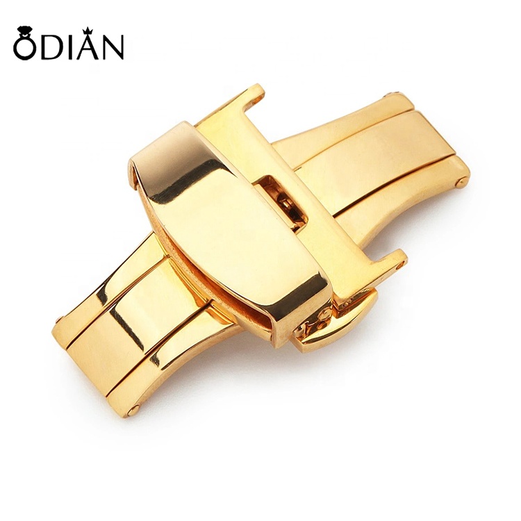 Luxury Stainless Steel Butterfly Watch Band Buckle Clasp,Can laser logo