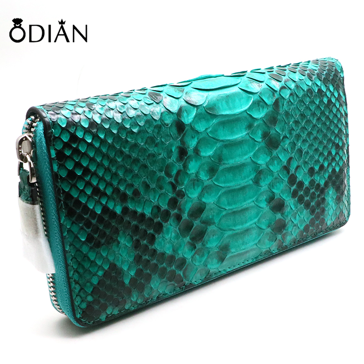 Python skin lady clutch purse genuine leather women's wallet long wallet women