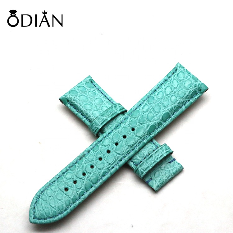 Genuine Crocodile Leather Band Bracelet Wristband Belt Buckle Alligator Watch Strap