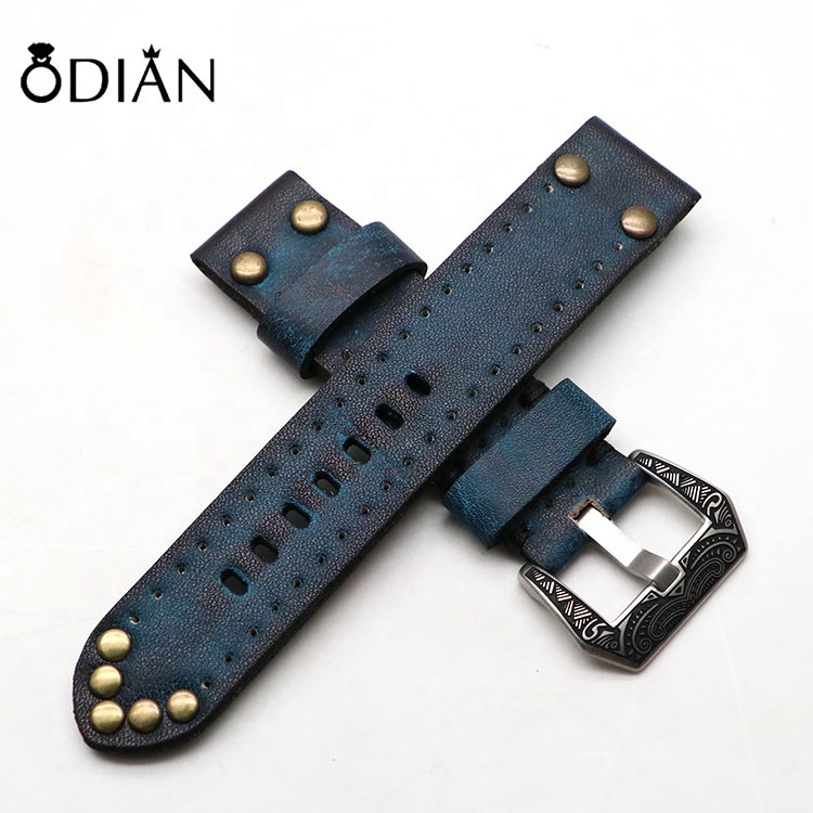 Handmade Leather Watch Strap, Fashion Genuine Leather Watch Band Embossing strap