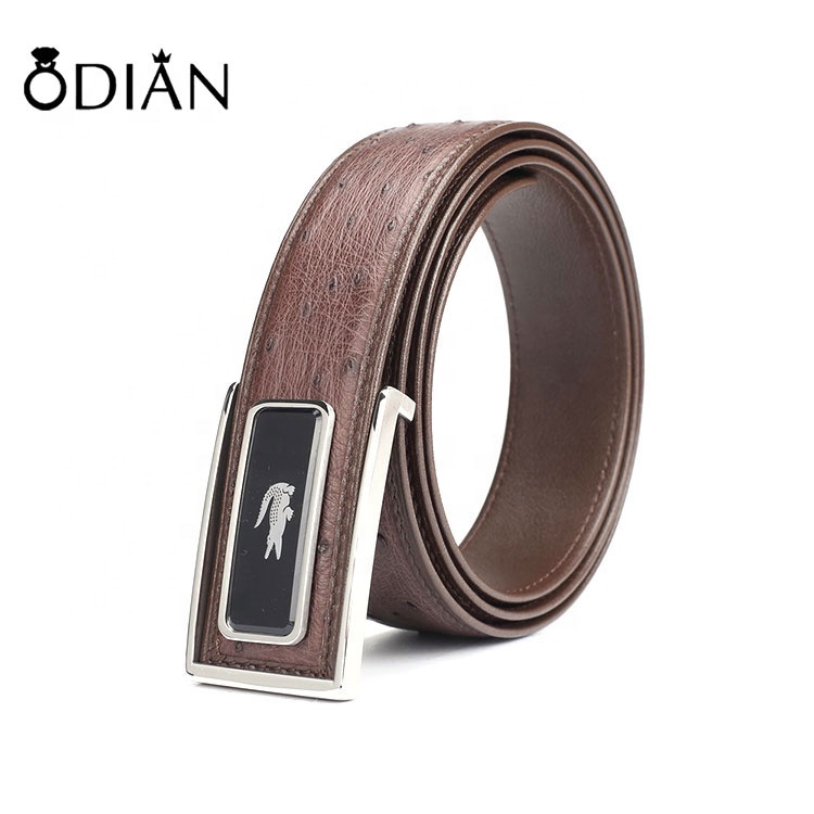 Wild ostrich leather belt, changeable belt buckle belt, all kinds of styles can be chosen