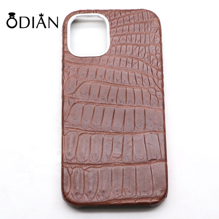 Luxury Crocodile Skin Leather Back Phone Case For iphone 12 mini Pro max,Custom - made customer logo mobile phone case