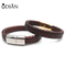Fashion Jewellery Mesh Magnetic Clasp Wide Almond Light Brown Plaited Leather Bracelet ,can customize the size