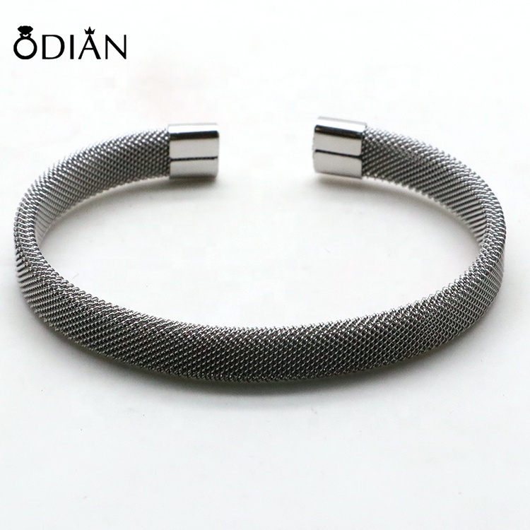 New Design Open Mouth 316 L Stainless Steel Mesh Bracelet For Men Women,Silver Mesh Bracelet