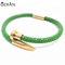 High Quality Jewelry Wholesale Luxury Bracelet Mens grey Stingray and Python Leather nail Bracelet