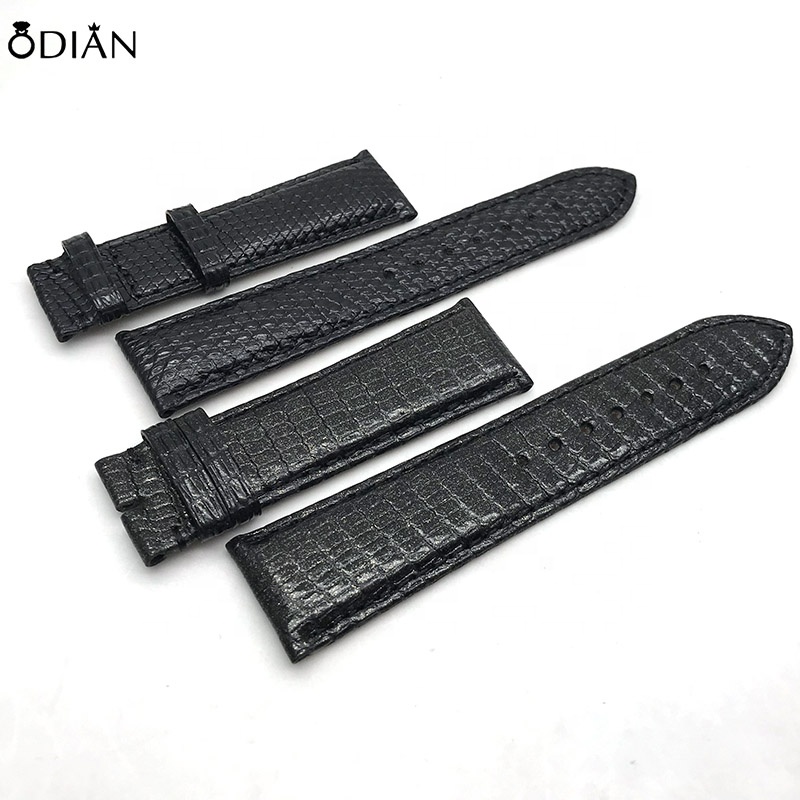 Genuine lizard leather watch strap with the butterfly buckle for watch accessories