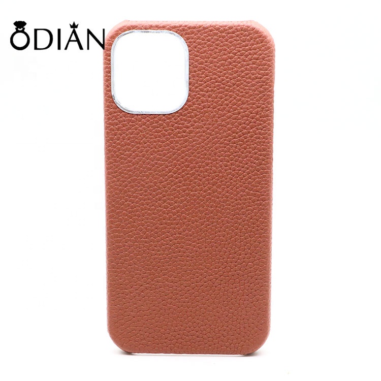 The new creative leather metal frame case is suitable for Apple 11 mobile phone case real cowhide watch case