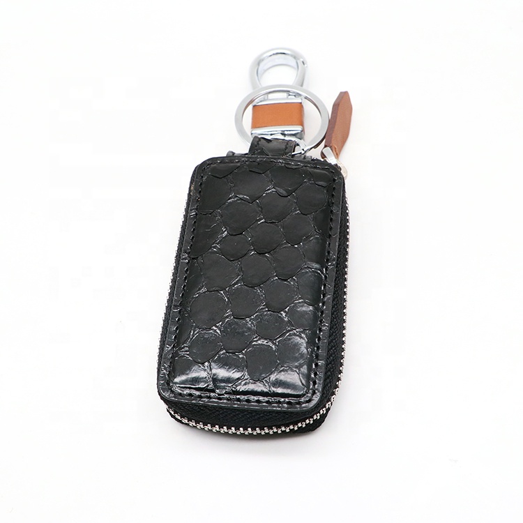Customized Brand Logo Car Key Cover Bag,Python Skin Leather Credit Car Key Holder Bag,Business Style Car Key Case for Men