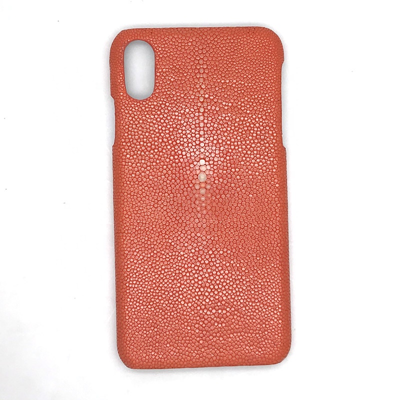 Genuine Stingray Leather Phone Cover For telephone / Luxury red phone Case for cellphone and mobile phone