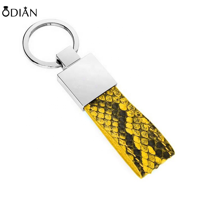 2018 ODIAN Custom Keyring , fashion Metal Keychain, Key Chain Holder python skin