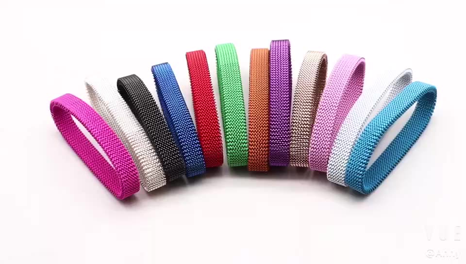 2020 New Color Stainless Steel Charm Elastic Band Mesh Bangle Bracelet