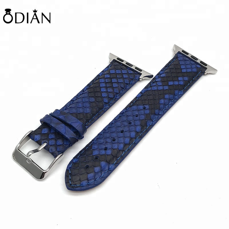 Genuine stingray and python leather watch strap apple watch band 38mm 42mm