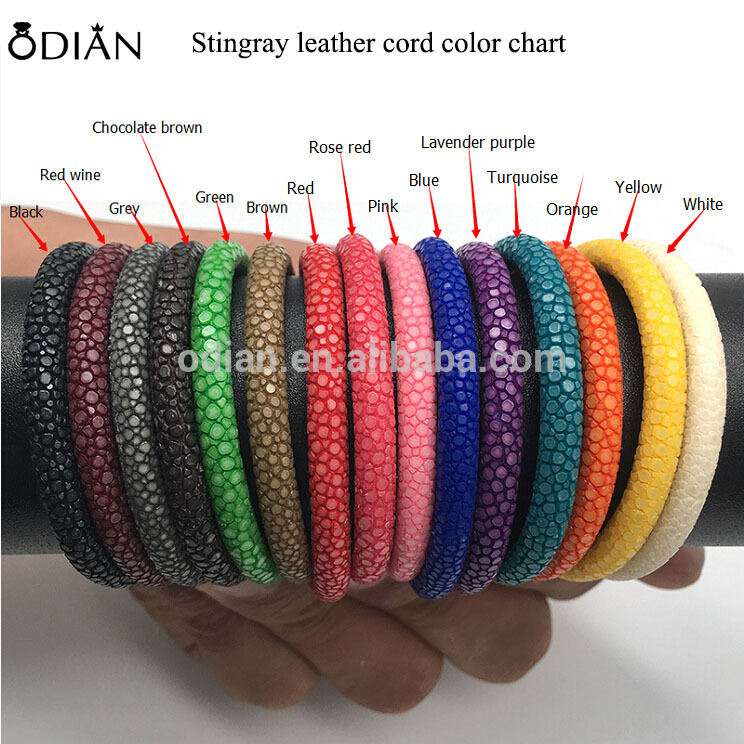 Wholesales Top Quality 4mm 5mm 6mm 100% Thailand Genuine Round Python Stingray Leather Cord