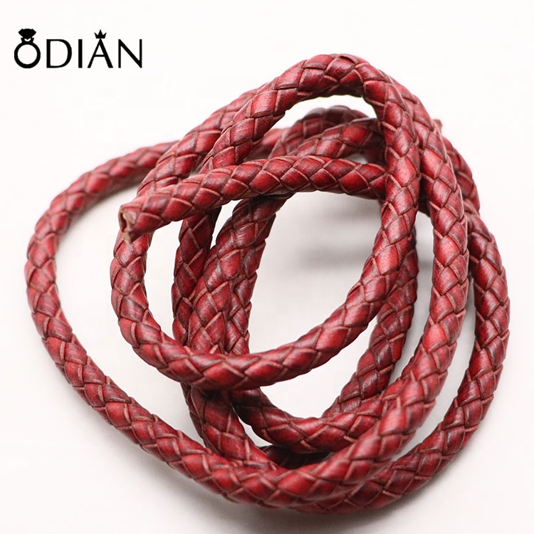 High-cost Performance Round Leather Rope,Braided Color restoring ancient ways Leather Cord
