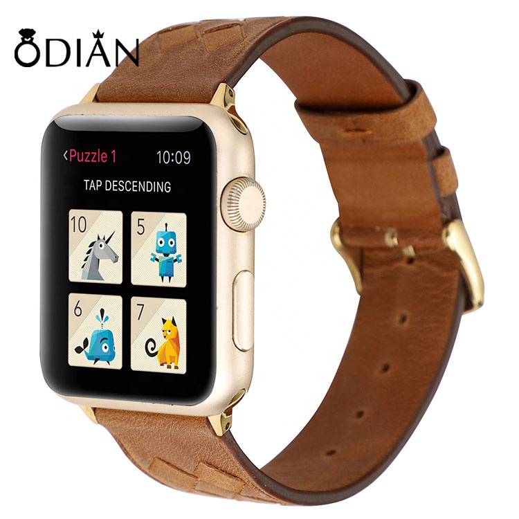 Genuine Leather braided watchband for iWatch 38mm 40mm Woven Watch Band Women Bands for Apple Watch Serives