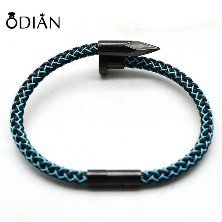 Stainless steel braided rope Bracelets Adjustable Braided Colorful Rope Bracelet for Men Women