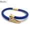Fashion Cuffs bracelet genuine stingray Customized bangle ,stainless steel wide leather bracelet