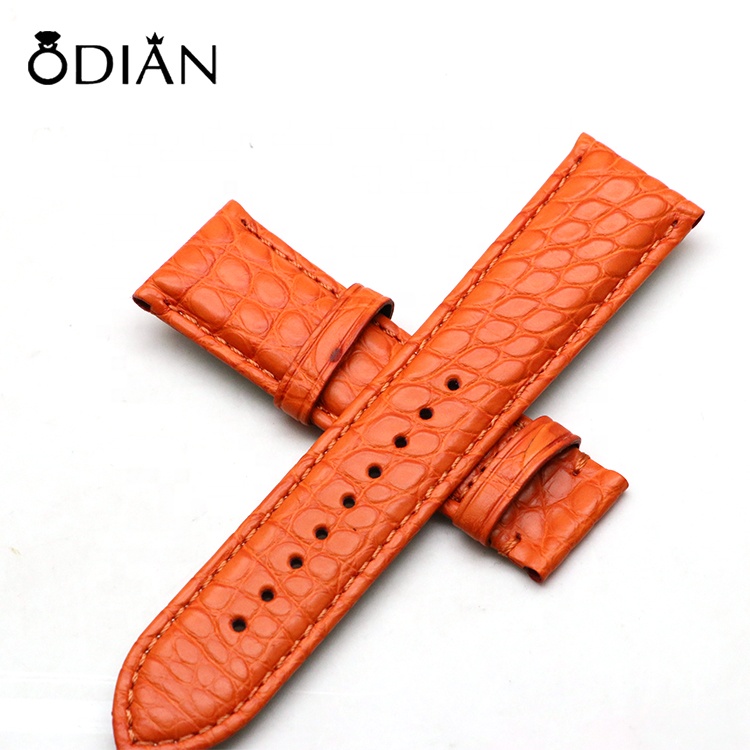 Genuine Crocodile Leather Band Bracelet Wristband Belt Buckle Alligator Watch Strap