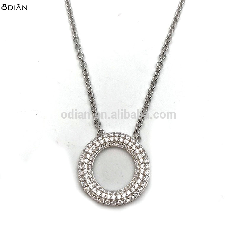 925 sterling silver setting CZ zircon stone necklace handmade stone necklaces