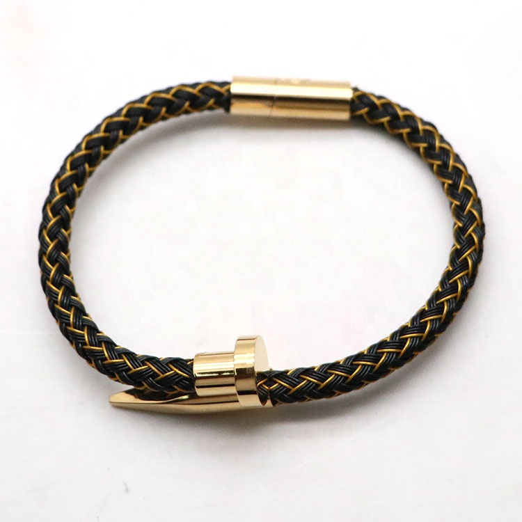 New Fashionable Bracelet For Women Men,Stainless Steel Magnetic Buckle Nail Bracelet