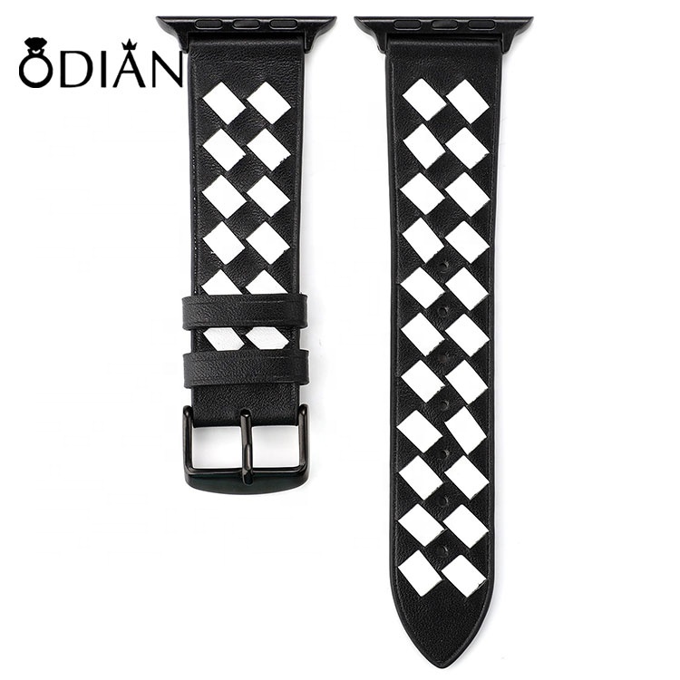 Exquisite woven leather strap hand-woven high-quality fashion woven watch strap leather-made unisex woven strap