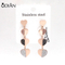 Stainless Steel Long Tassel Stone Earrings Drop Earrings Romantic Crystal Earrings