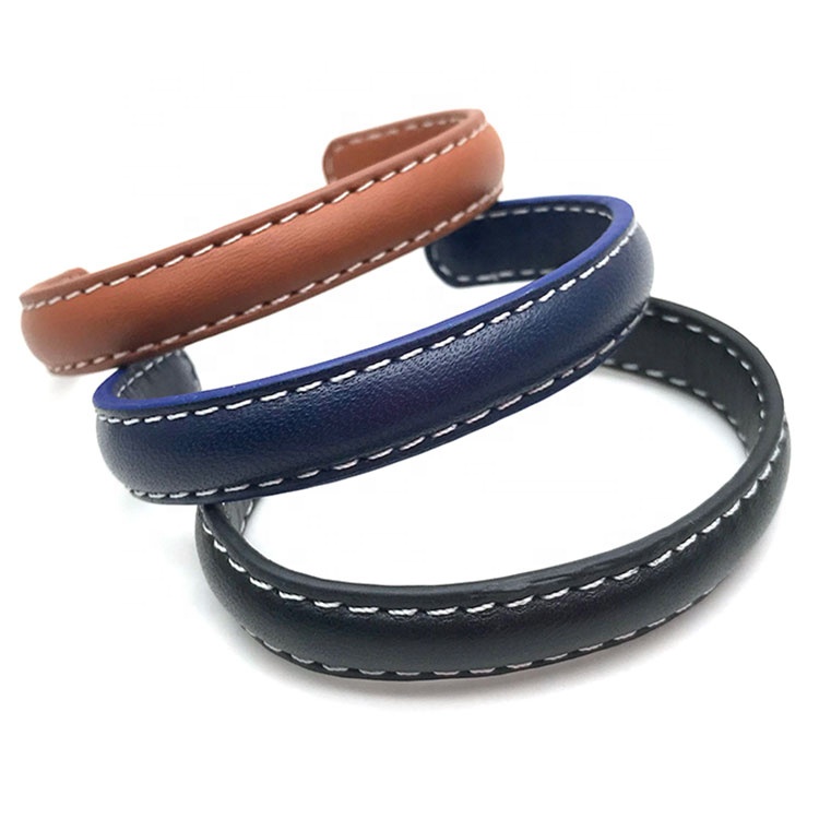 Extravagant Custom Cuff Leather Bracelet Customised Charm Open Cuff Bracelet ,Customize private micro label