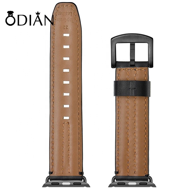 Watchbands PU leather and Genuine Leather WatchBand Stainless Steel Buckle Clasp watch band leather strap