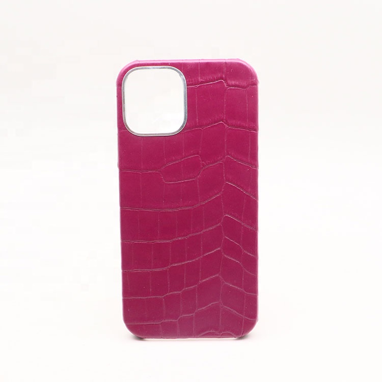 Luxurious genuine crocodile embossed leather case for iphone 12 pro max Custom logo
