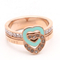 High End 18K Gold Heart Shape Stainless Steel Finger Rings for Women Stainless Steel Jewelry