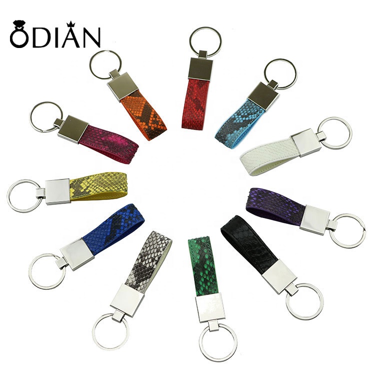 Hot selling genuine exotic real python skin leather key chain holder ,Customize your personal logo