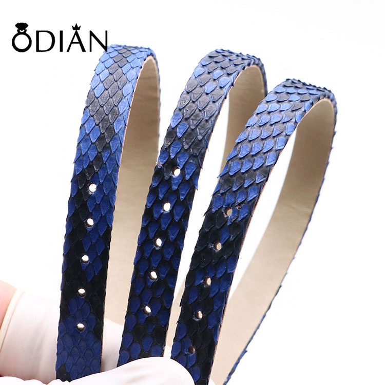 Odian Jewelry Genuine Full Grain stingray python Cow Skin Flat Leather Cord for DIY Jewelry bracelet