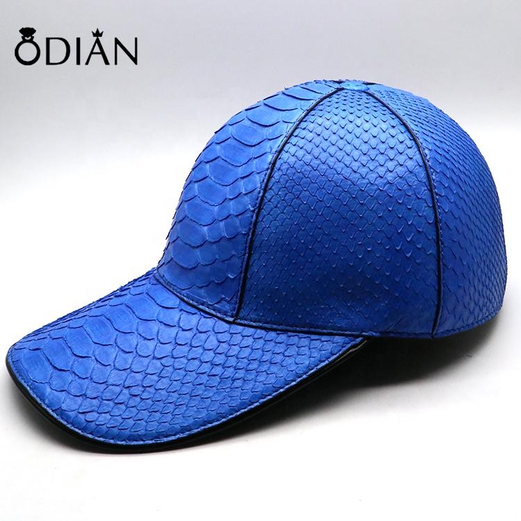 Odian Jewelry Luxury High Quality Custom Real Python Snakeskin Snake Skin Leather Snapback Hats