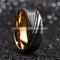 8mm Mens Damascus Steel Wedding Ring Gold Plated Innerface