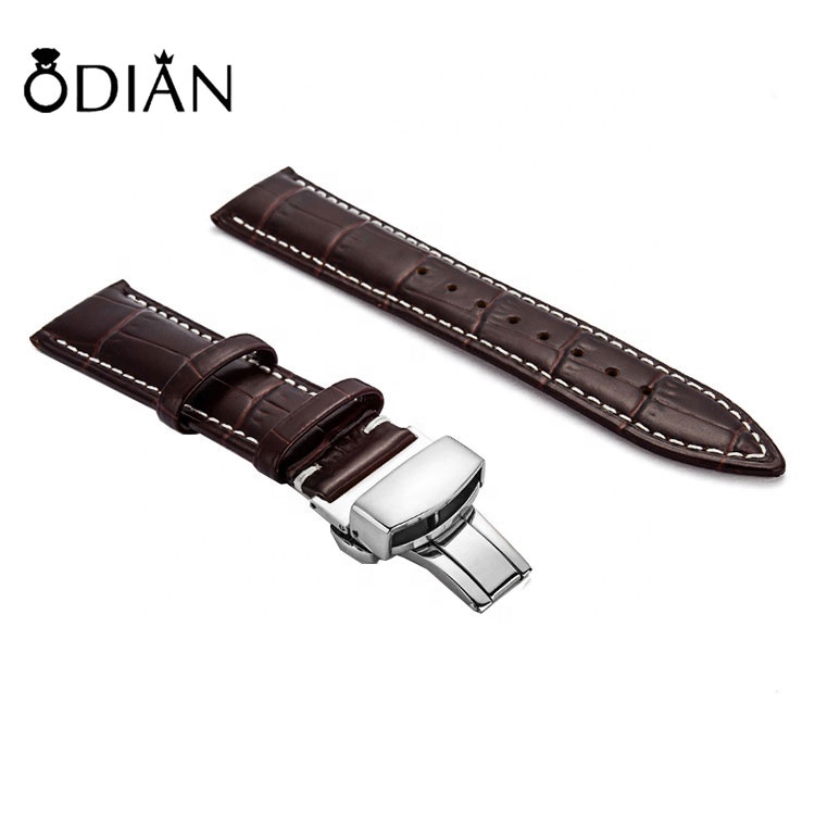 Hot selling cowhide pressure crocodile strap quick release stainless steel bow can be customized LOGO