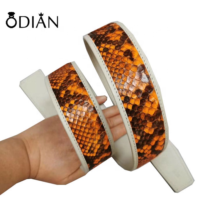 Handmade real python leather belts, a variety of belt buckles to choose from, luxury leather belts