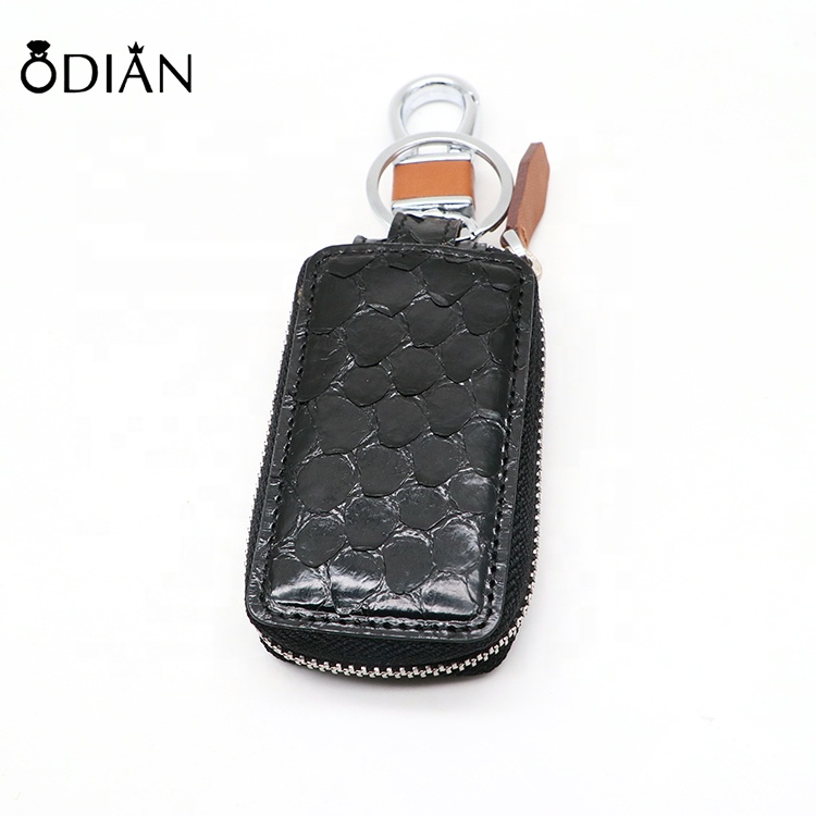 New Arrival python skin Genuine Leather Single Zipper Money Clip Wallet and Key Wallet