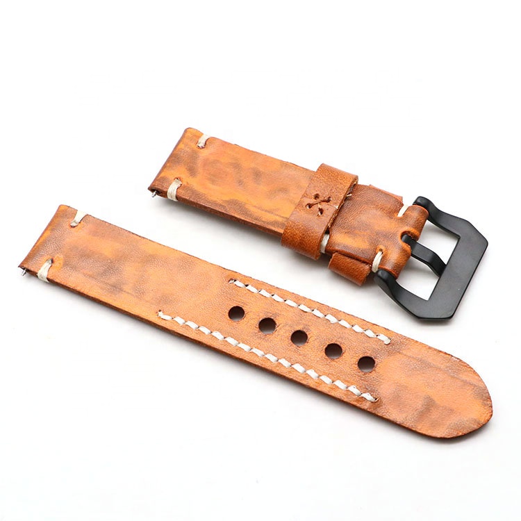 Fashion Vintage Genuine Leather Wrist Band Strap 22/24mm leather watch straps for Apple watch