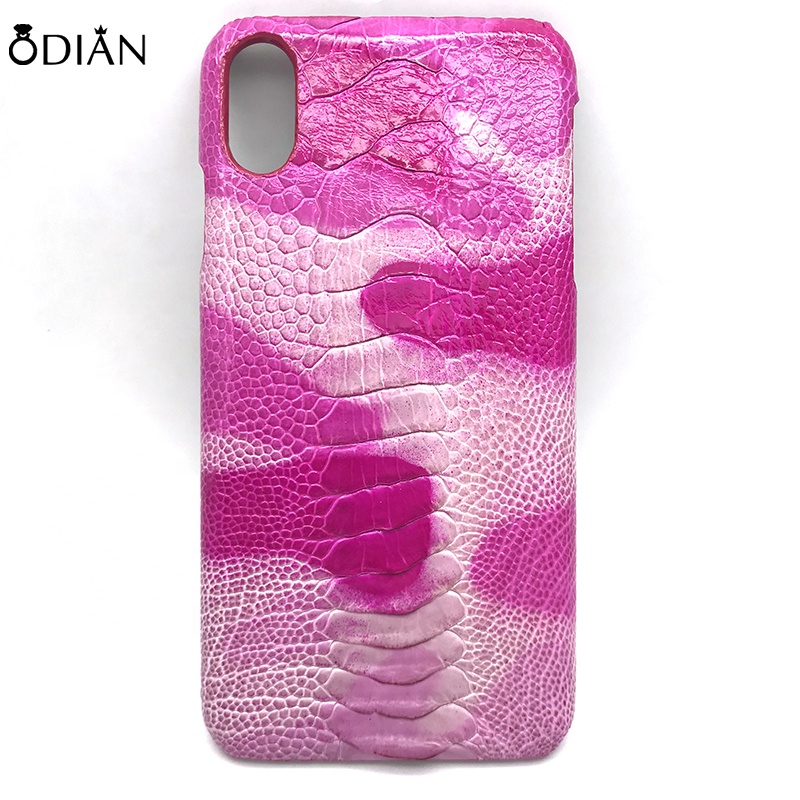 Good quality Ostrich genuine leather mobile phone cover / Phone 6 Case in Ostrich Feet Leather