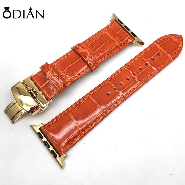 Lizard Watch Band Bracelet Men Leather WatchBand Belt 22mm