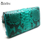 Luxury mixed color real exotic snake python wallet short genuine python leather wallet