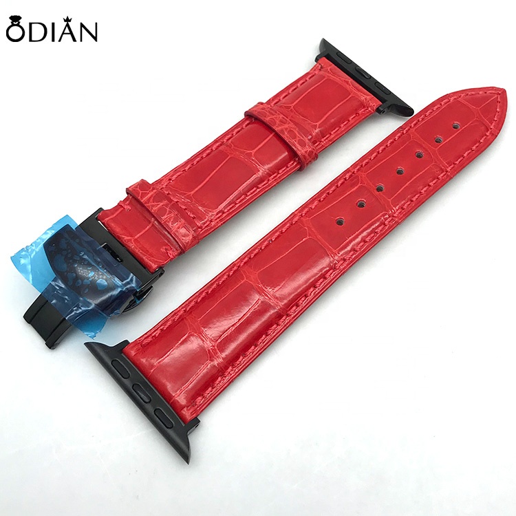 Genuine Crocodile Alligator Leather Strap Band For Apples Watch 38 42mm Replacement Watch Band Leather Loop
