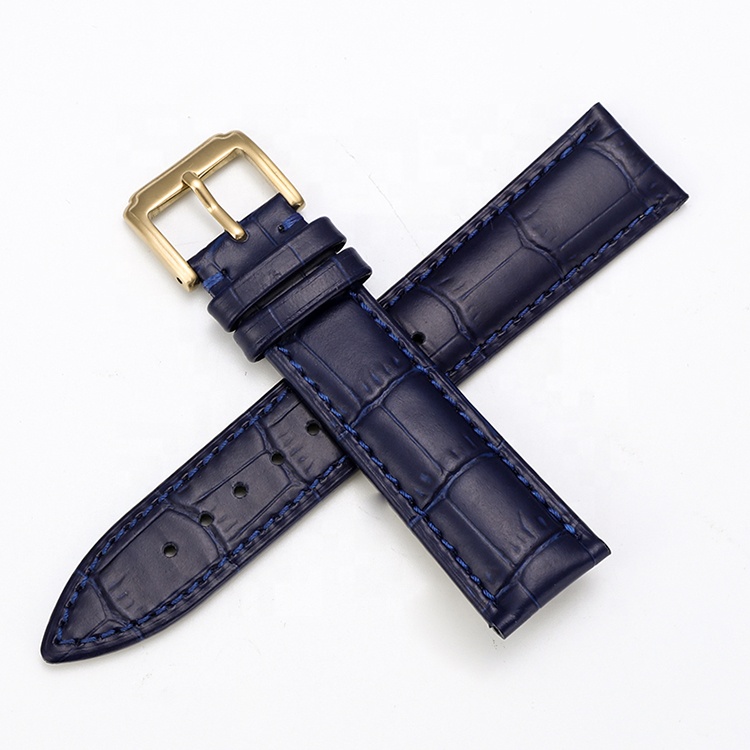 Manufacturers custom-made bamboo section top layer leather embossed leather crocodile pattern, top layer cow leather watch belt