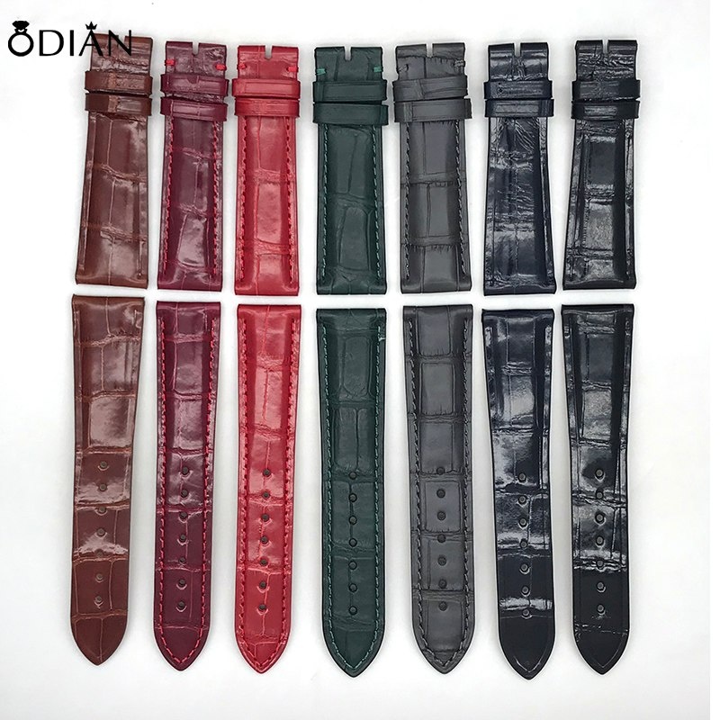 Odian Jewelry luxury Genuine Alligator leather watch strap band genuine crocodile leather watch strap band for christams gift