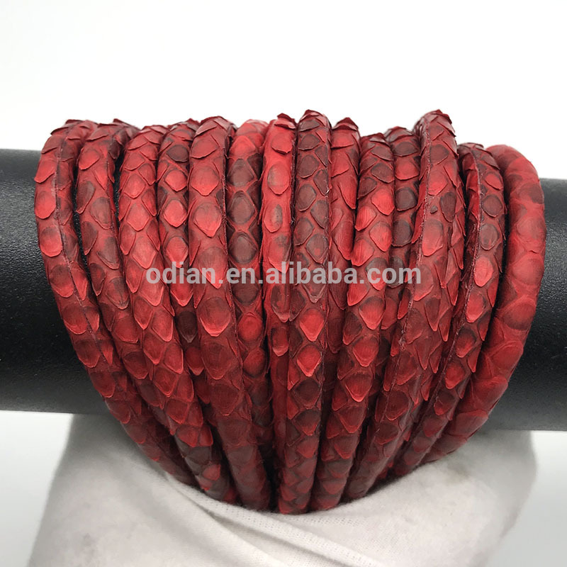 2018 genuine hot selling black 5mm python leather cord for charm bracelet making